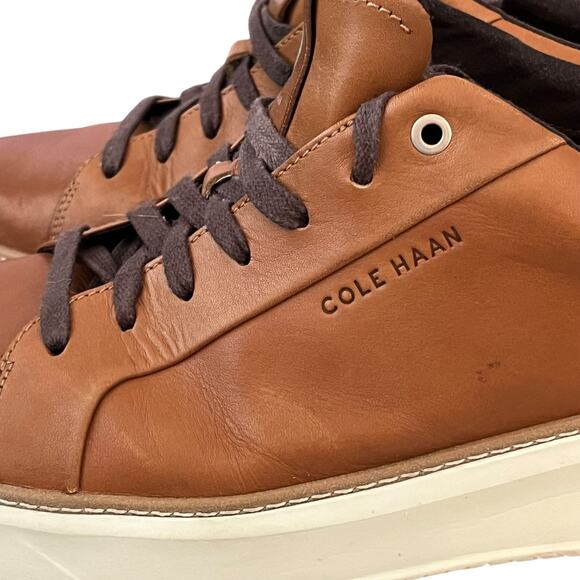 Cole Haan GrandPro Topspin Shoes Mens Sz 13 M Leather Sneaker British Tan C34229 - Picture 7 of 11